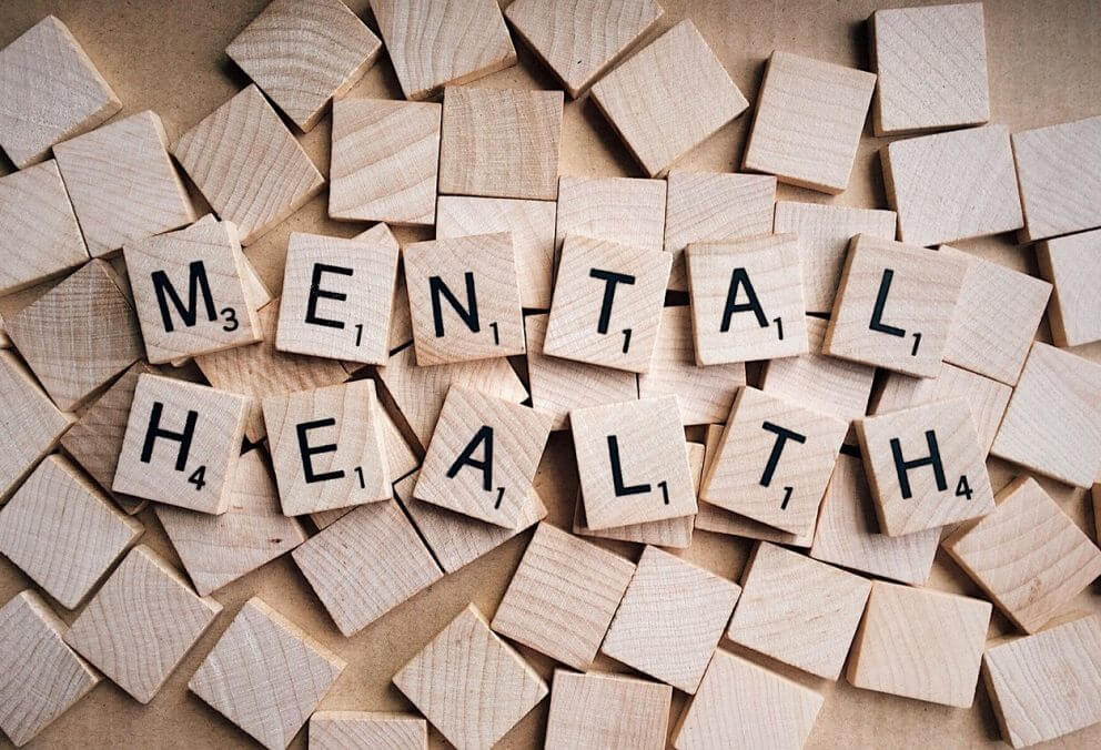 Scrabble pieces spelling mental health